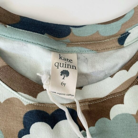 NWT Kate Quinn Organics 70s blue clouds kids tee 6 years - Picture 2 of 4